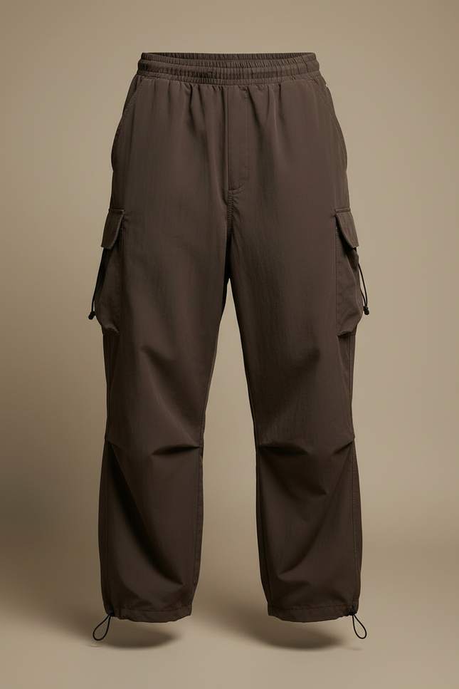 Pantalon Marron Cargo Ample Décontracté Streetwear Homme - Polyester - vue 3