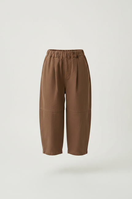 Pantalon Marron Ample Élastique Décontracté Coton Enfant - vue 3