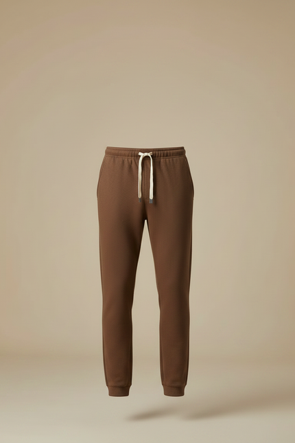 Pantalon Marron Décontracté Cordon Élastique Confortable - Molleton - vue 3