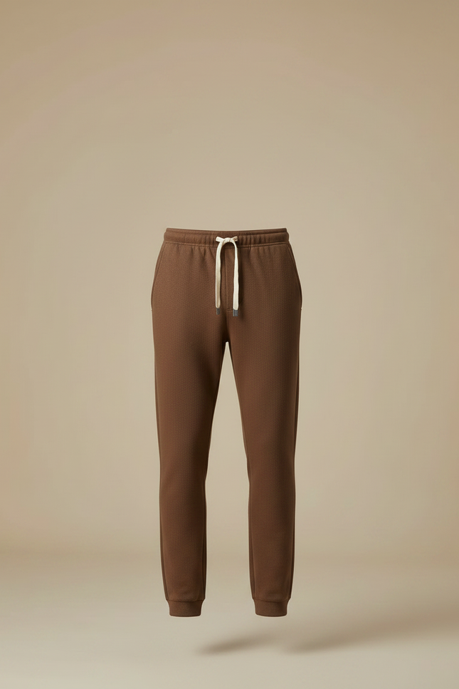 Pantalon Marron Décontracté Cordon Élastique Confortable - Molleton - vue 3