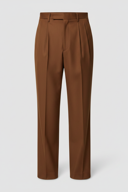 Pantalon Wide Leg Marron - Gabardine - vue 3