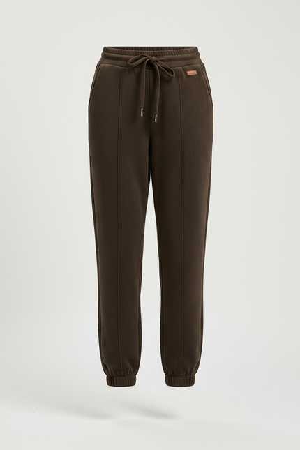 Pantalon Marron Polaire Doux Ample Décontracté Femme - Molleton - vue 3