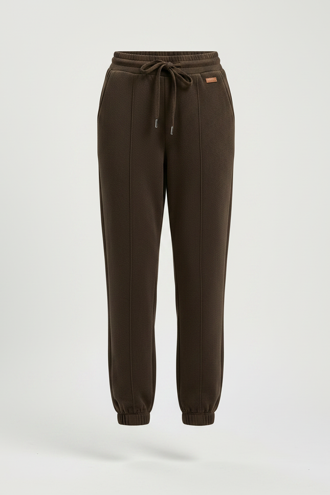 Pantalon Marron Polaire Doux Ample Décontracté Femme - Molleton - vue 3