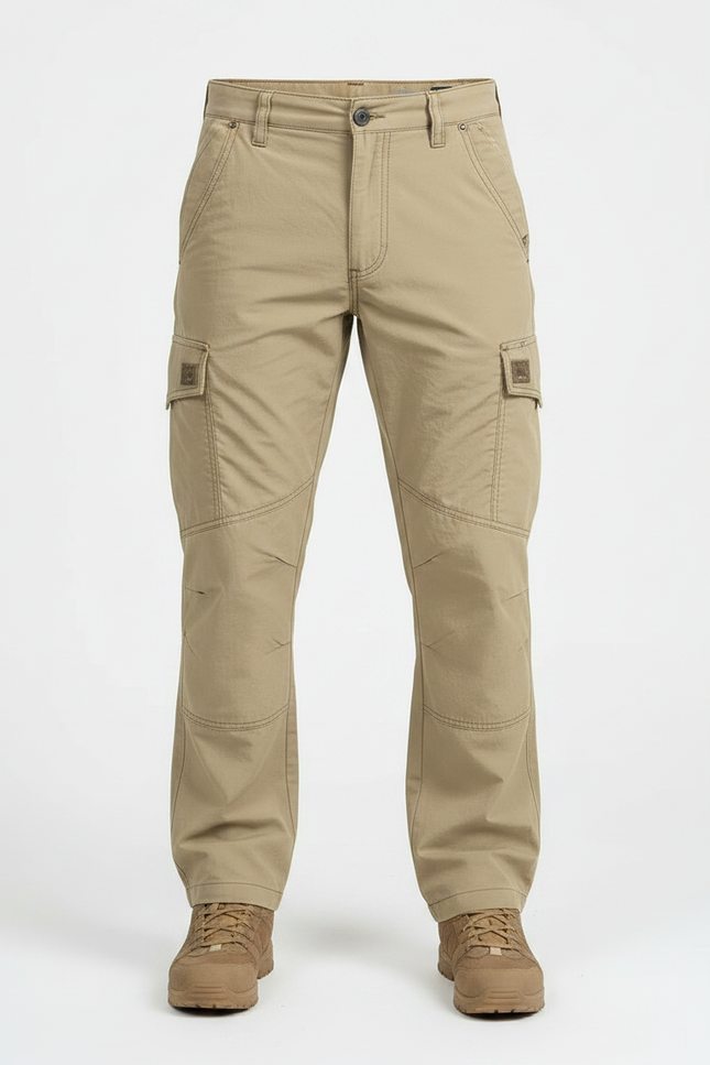 Pantalon Militaire Marron - Kaki Toile - vue 3