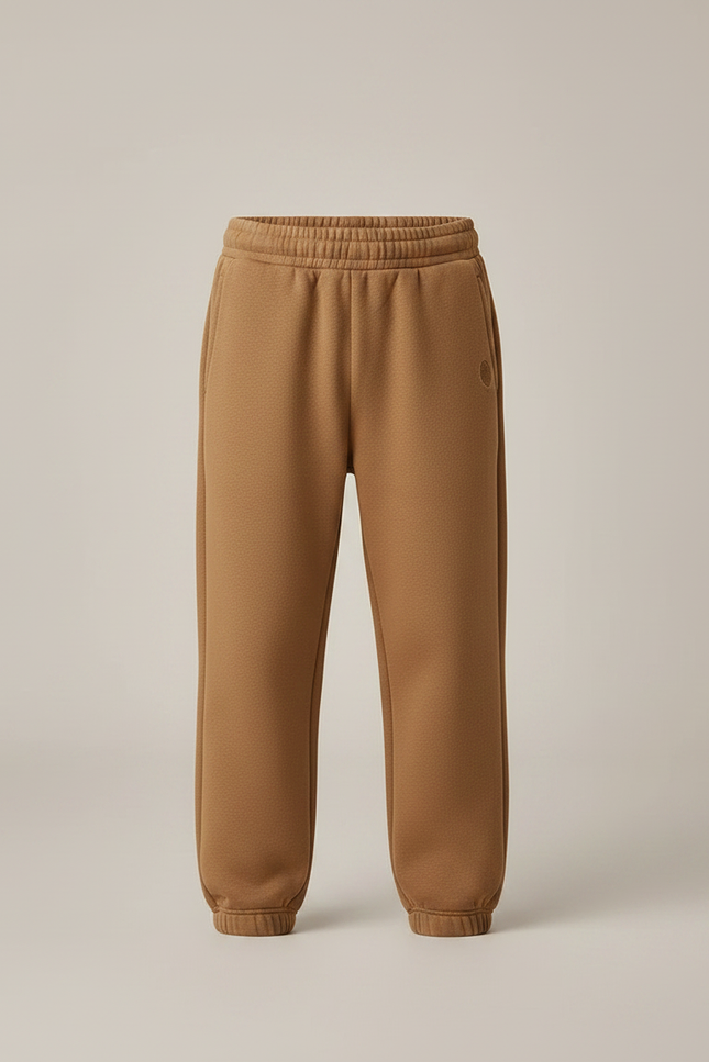 Pantalon Marron Enfant Molletonné Cordon Élastique Décontracté Doux - vue 3