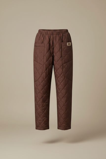 Pantalon Marron Matelassé Ample Hiver Chaud - Polyester - vue 3