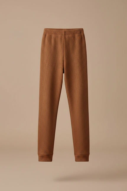 Pantalon Marron Côtelé Brodé Cerises Fille - Maille - vue 3