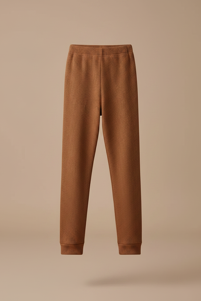 Pantalon Marron Côtelé Brodé Cerises Fille - Maille - vue 3