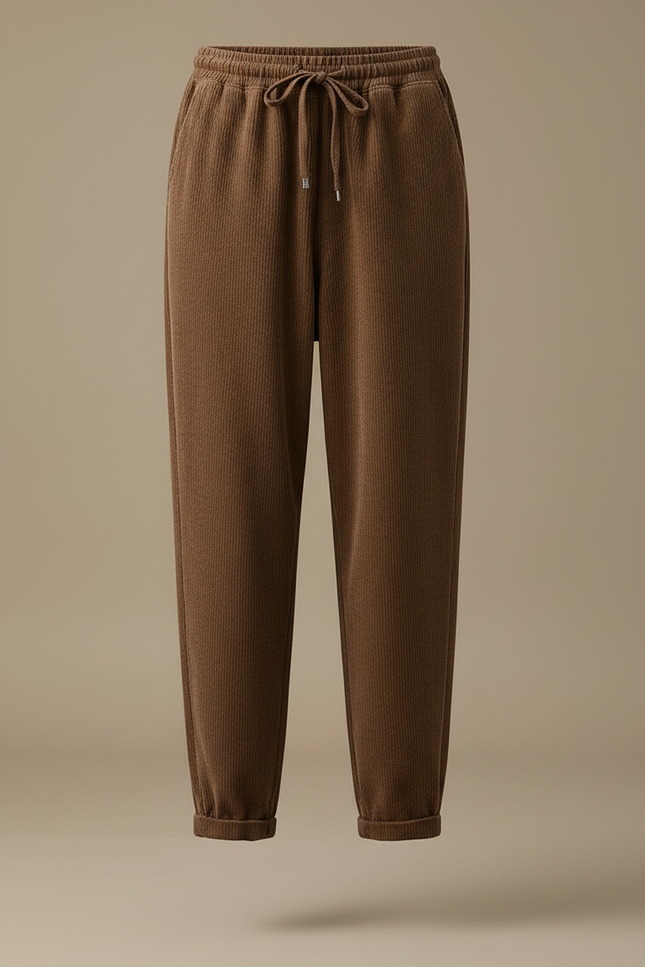 Pantalon Marron Velours Côtelé Ample Décontracté Hiver - Cordé - vue 3