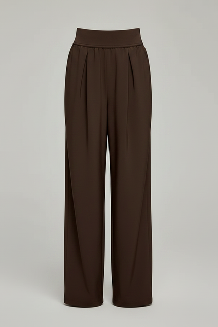 Pantalon Marron Ample Plissé Droit Décontracté Enfant - Polyester - vue 3