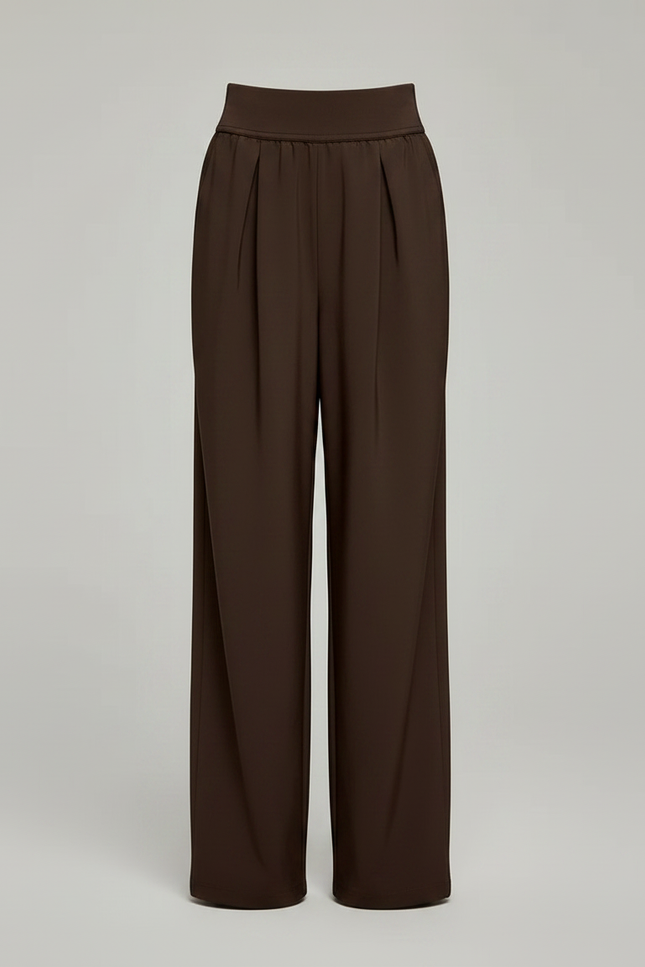 Pantalon Marron Ample Plissé Droit Décontracté Enfant - Polyester - vue 3