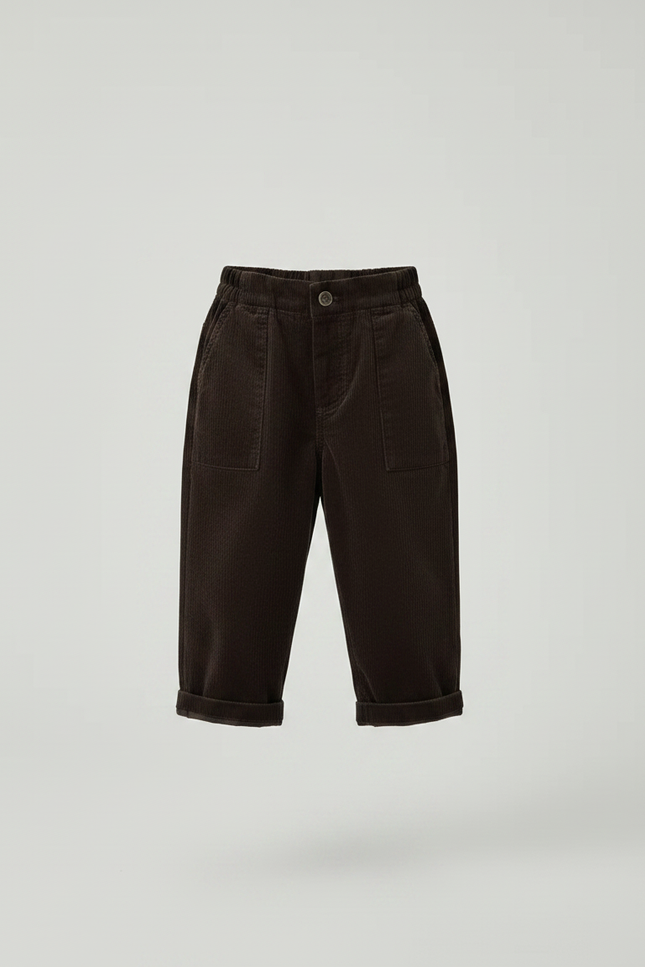 Pantalon Marron E012 - Cordé - vue 3