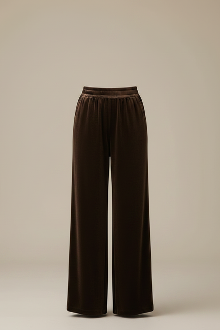 Pantalon Marron Velours Ample Confortable Femme - vue 3