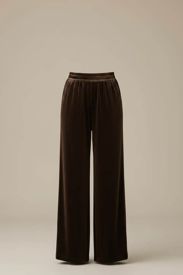 Pantalon Marron Velours Ample Confortable Femme - vue 3