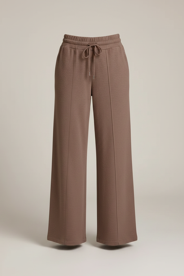 Pantalon Marron Ample Côtelé Décontracté Fluide Femme - Molleton - vue 3