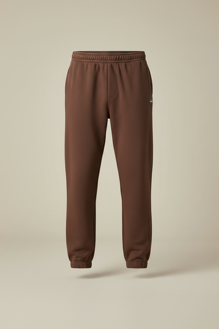 Pantalon Marron Jogging Molleton Décontracté Homme Cordon - vue 3