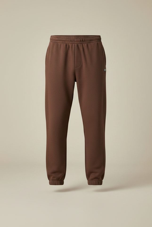 Pantalon Marron Jogging Molleton Décontracté Homme Cordon - vue 3