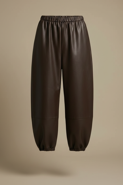 Pantalon Marron Cuir - vue 3