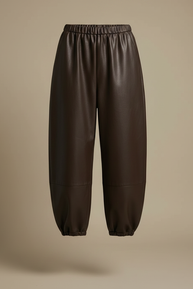 Pantalon Marron Cuir - vue 3